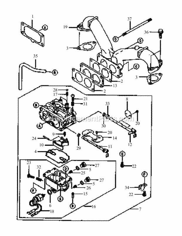 Fh601v As08 Carburetor Diagram and Parts List for M48-KW 53AB5DAV150 Cub Cadet Sprayer